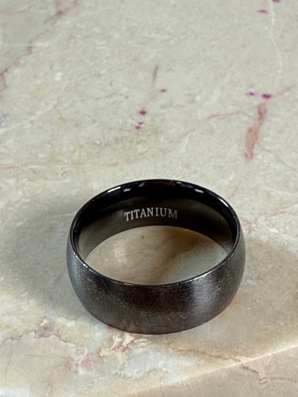 Titanium Men's Dome Ring in Gunmetal Black